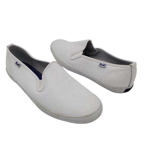 Keds Shoes Keds Womens Champion White Leather Slip On Cushioned